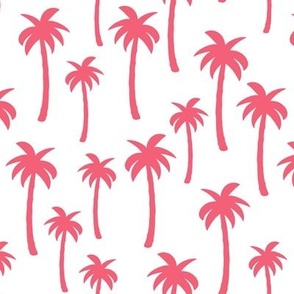 Pink palm trees on white