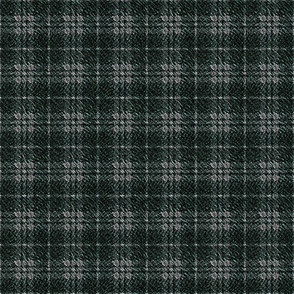 Faux Tweed Grey and Green Plaid in Deep Texture Small