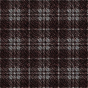 Faux Tweed Grey and Maroon Plaid in Deep Texture 