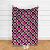 geometric pattern squares pink brown black colors
