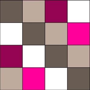 geometric pattern squares pink brown white colors