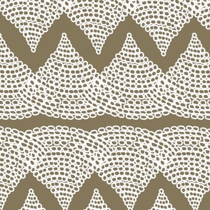 Geometric Scalloped modern design  White Brown