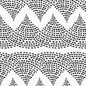Geometric Scalloped modern design  black and white