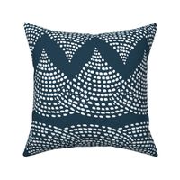 Geometric Scalloped modern design Blue White 