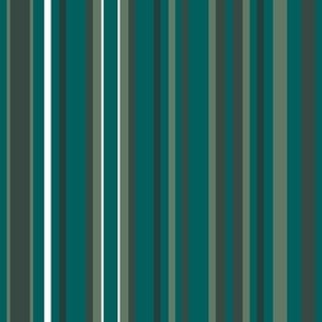 Dark Turquoise, Shades of Gray and White Stripes