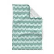 (L) coastal / nautical blender for kids, waves stripes in teal mint