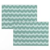 (L) coastal / nautical blender for kids, waves stripes in teal mint