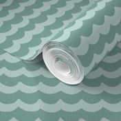 (M) coastal / nautical blender for kids, waves stripes in teal mint