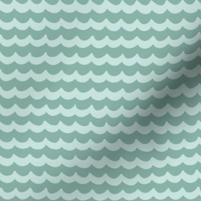 (S) coastal / nautical blender for kids, waves stripes in teal mint