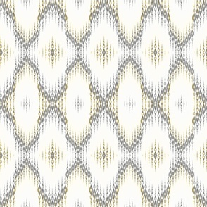 Gray, sunny yellow ornament on a white background.