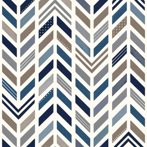  Herringbone zigzag dark blue, teal blue, gray and beige with light background - chevron - watercolor - home decor - bedding - wallpaper - curtains - minimalist - simple - vintage.