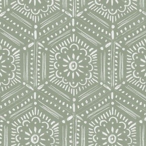 boho hex tile mid sage MEDIUM