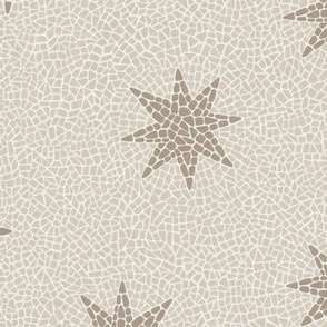 Boho coastal neutral beige mosaic stars
