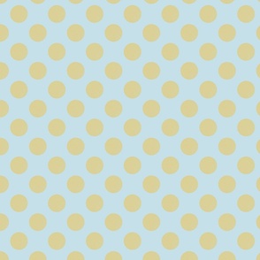 Dill green spots on baby blue (medium) 