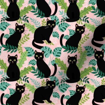 black cats with leaves blush WB24 small scale
