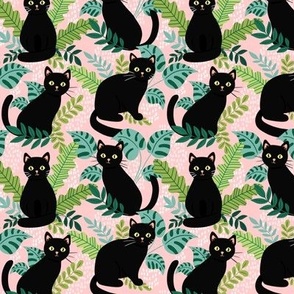 black cats with leaves blush WB24 small scale