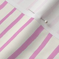 Large Handpainted watercolor wonky uneven stripes - Lavender Pink on cream - pink stripe - pink stripes - small pink stripe - pink nursery