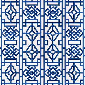 Cobalt blue bamboo lattice