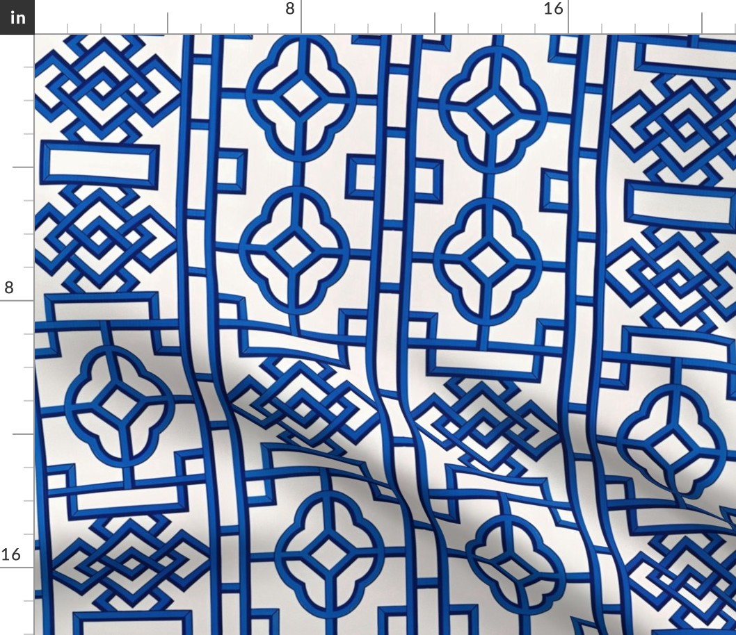 Cobalt blue bamboo lattice