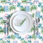 Preppy Pastel Vacation Resorts and Palm Trees