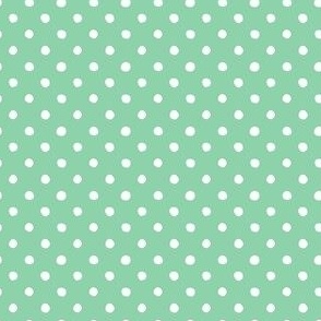 Small Handdrawn Dots - rainbow quilting collection - white on Jade green - Petal Signature Cotton Solids coordinate