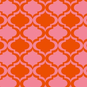 Pink and Orange Moroccan Tile Trellis 
