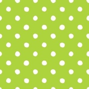 Medium Handdrawn Dots - rainbow quilting collection - white on Lime green - Petal Signature Cotton Solids coordinate