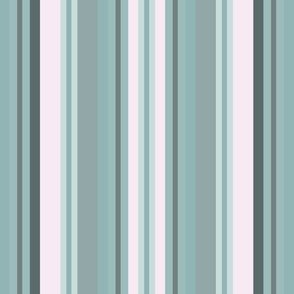 Bohemian Stripe Dark Teal 5b6b6b, Light Teal 92a7ae, off white f7eaf2 Large