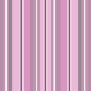 Bohemian Stripe Dark Plum 72616d, Light Purple b88da8, Raspberry Pink, White Medium