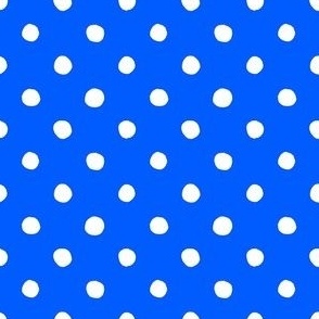 Medium Handdrawn Dots - rainbow quilting collection - white on Cobalt blue - Petal Signature Cotton Solids coordinate