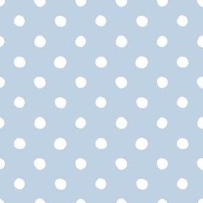 Medium Handdrawn Dots - rainbow quilting collection - white on Fog blue - Petal Signature Cotton Solids coordinate