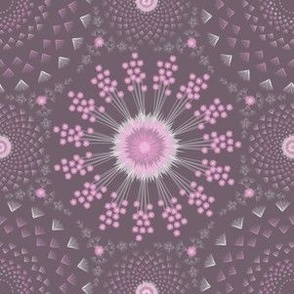 Bohemian Mandala Dark Plum 72616d Pink Light Purple b88da8 Energetic Celebration Refined Boho Small