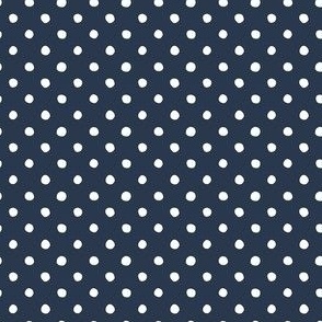 Small Handdrawn Dots - rainbow quilting collection - white on Navy blue - Petal Signature Cotton Solids coordinate