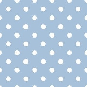 Medium Handdrawn Dots - rainbow quilting collection - white on Sky blue - Petal Signature Cotton Solids coordinate