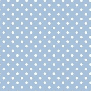 Small Handdrawn Dots - rainbow quilting collection - white on Sky blue - Petal Signature Cotton Solids coordinate