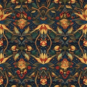 Navy Floral Symmetry