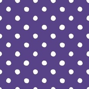 Medium Handdrawn Dots - rainbow quilting collection - white on Grape purple - Petal Signature Cotton Solids coordinate