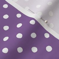 Medium Handdrawn Dots - rainbow quilting collection - white on Orchid purple - Petal Signature Cotton Solids coordinate