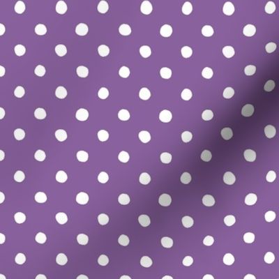 Medium Handdrawn Dots - rainbow quilting collection - white on Orchid purple - Petal Signature Cotton Solids coordinate