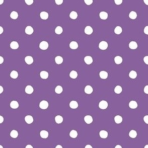 Medium Handdrawn Dots - rainbow quilting collection - white on Orchid purple - Petal Signature Cotton Solids coordinate