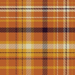 Plaid (M) in bright goldenrod yellow - black - brown - white