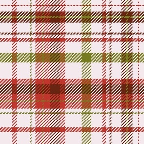 Plaid (M) in bright red - green - marsala red - white