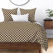 African pattern - black dots on tan - small