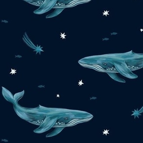 whales (dark blue)