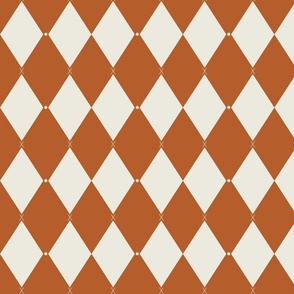 Harlequin print (M) of two-tone rhombus with elegant dot and cross - beige and brown