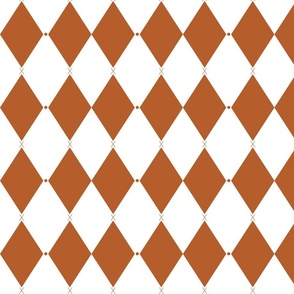 Harlequin print (M) of two-tone rhombus with elegant dot and cross - white and brown