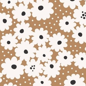 daisies and dots (ochre)