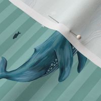 whales & stripes (mint)