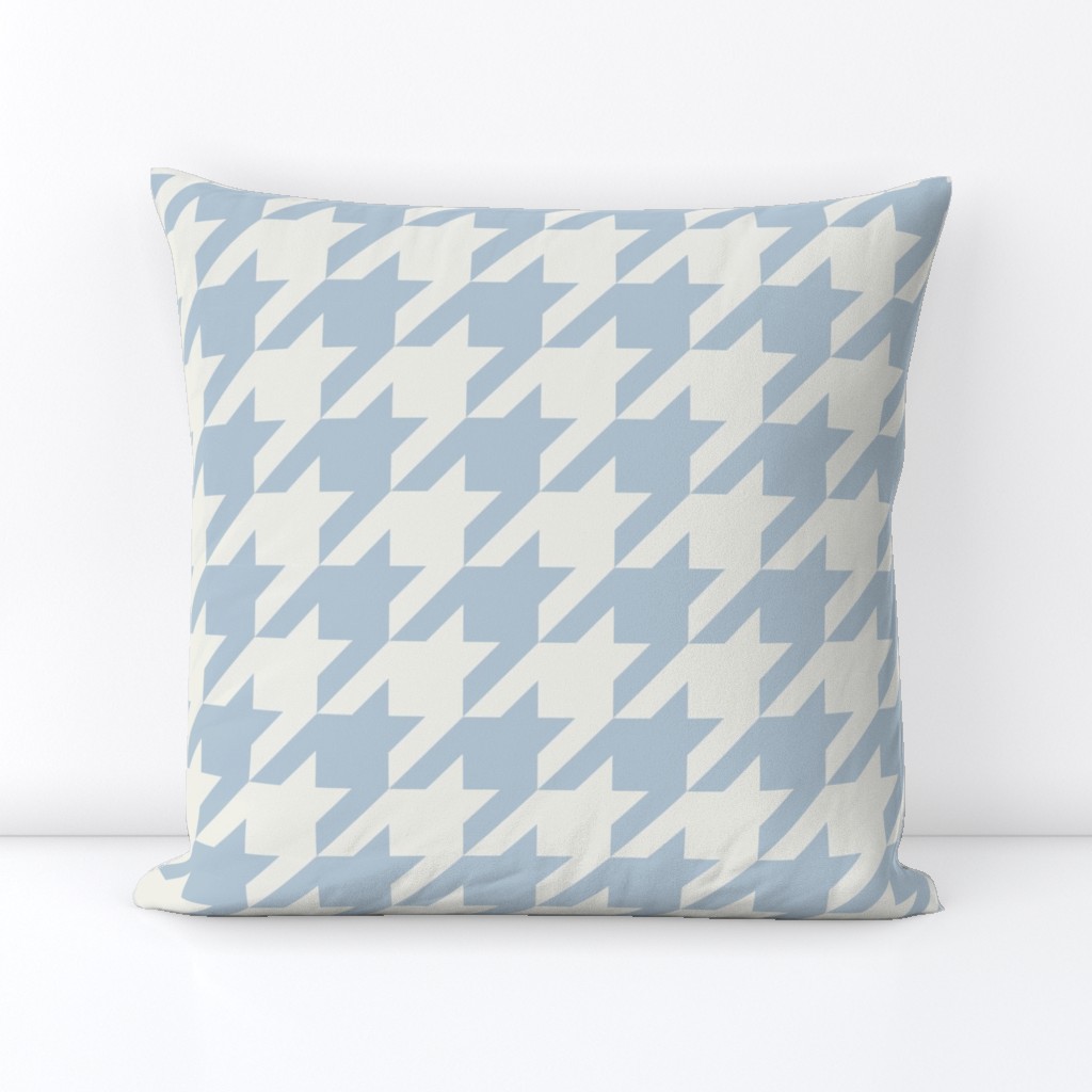 Houndstooth Pied de Poule Baby Blue and Offwhite