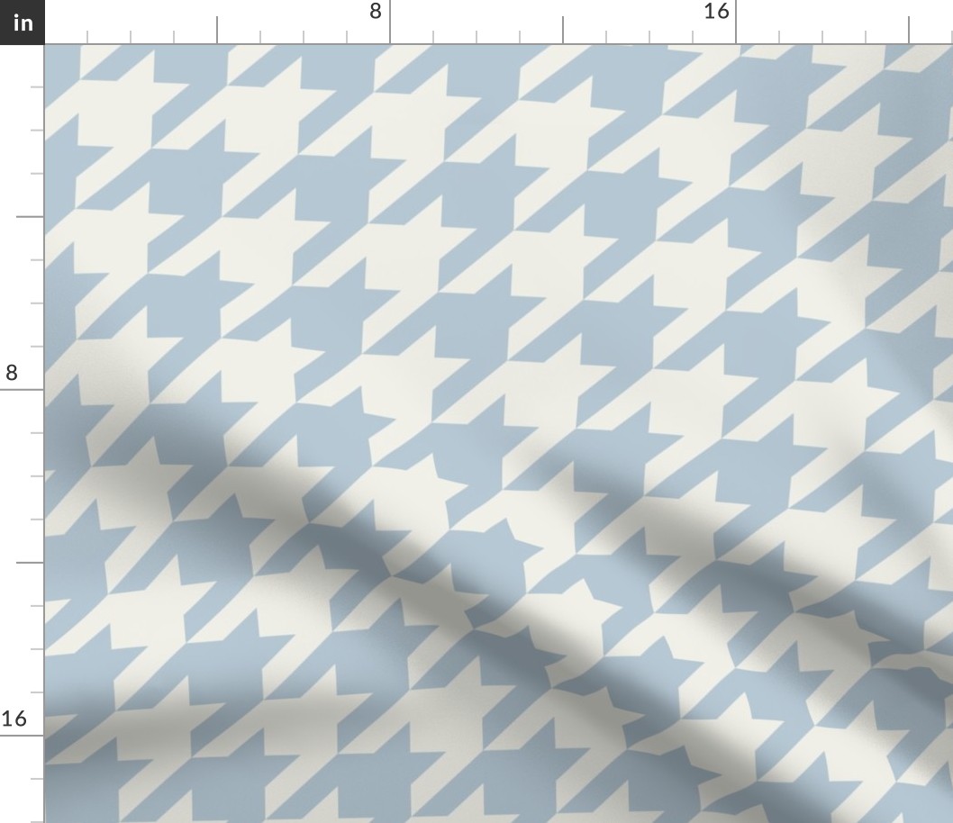 Houndstooth Pied de Poule Baby Blue and Offwhite